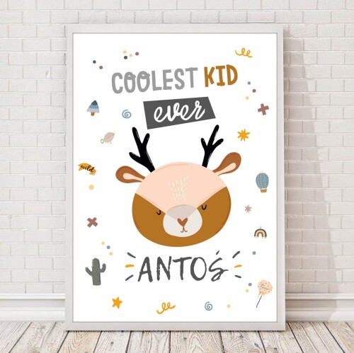 Plakat dla dzieci z imieniem Coolest kid2