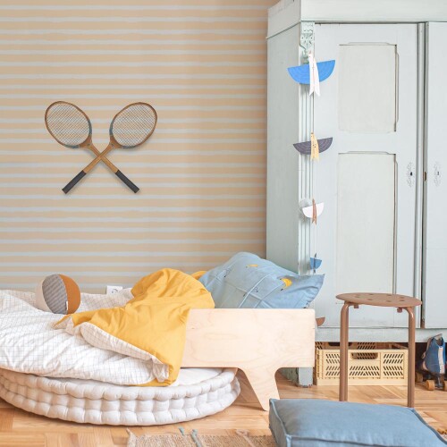 Irregular Stripes Beige Blue Tapeta