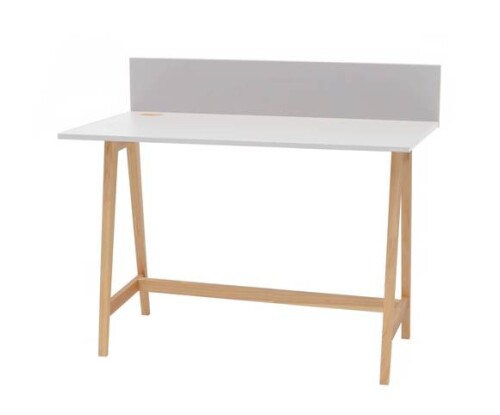 Szare drewniane tanie biurko do pokoju nastolatka