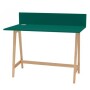 Zielone drewniane tanie biurko do pokoju nastolatka