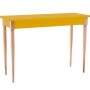 Żółte duże biurko bukowe