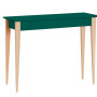 Zielone biurko do pokoju młodzieżowego na drewnianych nogach