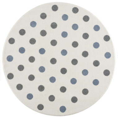 OKRĄGŁY DYWAN CONFETTI CREAM/BLUE-SILVER GREY
