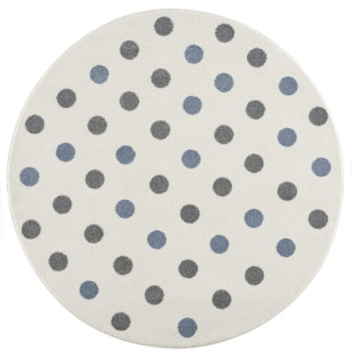 OKRĄGŁY DYWAN CONFETTI CREAM/BLUE-SILVER GREY