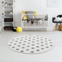 OKRĄGŁY DYWAN CONFETTI CREAM/BLUE-SILVER GREY