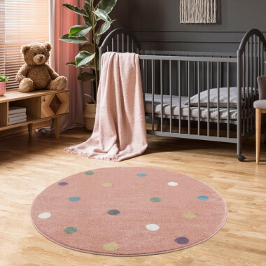 DYWAN DOTS PINK/COLORFUL ROUND