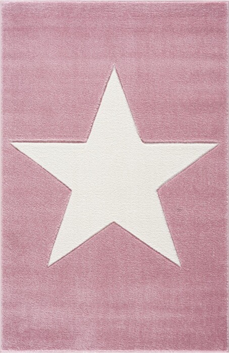 rozowy-dywan-z-biala-gwiazda