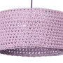 Lampa wisząca żyrandol - pleciona fioletowa, zrobiona ze sznurka sweterkowa boho