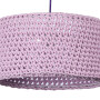 Lampa wisząca żyrandol - pleciona fioletowa, zrobiona ze sznurka sweterkowa boho