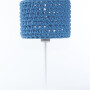 Lampka nocna na stolik- pleciona niebieska, zrobiona ze sznurka sweterkowa
