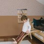 Tapeta SIMPLE w nieregularne kropki pudrowy róż i cynamon