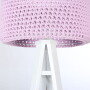 FIOLETOWA lampa trójnóg do pokoju dziecka, do sypialni lub butiku z plecionym abażurem/