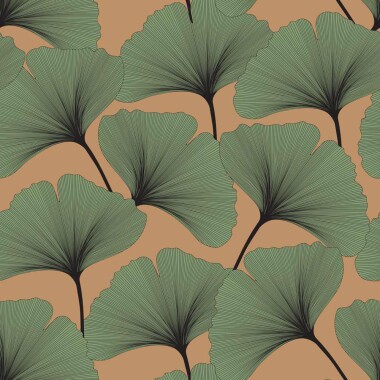 CLASSIC big gingko pattern colours Tapeta