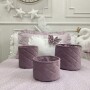 Mały, pikowany koszyczek aksamitny fioletowy na drobiazgi kosmetyki do pokoju dziecka, sypialni