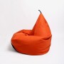 Duży pomarańczowy melanż o fakturze lnu puf, worek sako do siedzenia, siedzisko kolorowe do pokoju dziecka, do medytacji