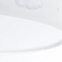 Biały plafon do pokoju dziecka zwierzątka na chmurkach na białym tle