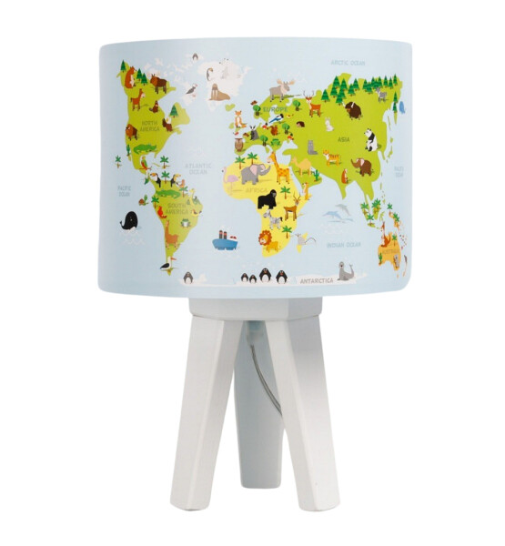 Kolorowa lampka nocna mała do pokoju dziecka mapa świata
