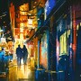 Obraz na ścianę światła miasta neony