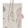 Bawełniany dywan do pokoju dziecka- beżowy w wodne rośliny