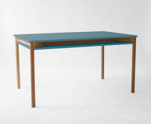 Stół Zeen z Półką 140x90x75cm Delikatny niebieski