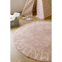 Dywan Bawełniany do prania w pralce, różowy okrągły dywanik 150 cm