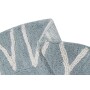 Dywan bawełniany okrągły niebieski z literkami miękki mata