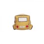 Autobus szkolny Ride&Roll składa się z miękkiego autobusu-zabawki wykonanego z miodowego płótna bawełnianego, z okienkami-naszywkami i haftowanymi detalami oraz reflektorami.