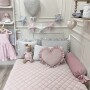 Aksamitna pikowana dekoracyjna poduszka wałek cukierek do pokoju dziecięcego w różnych kolorach- szara, różowa, niebieska, fioletowa, miodową