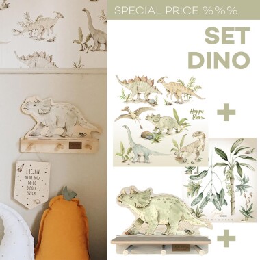 Zestaw naklejek na ścianę z dinozaurami