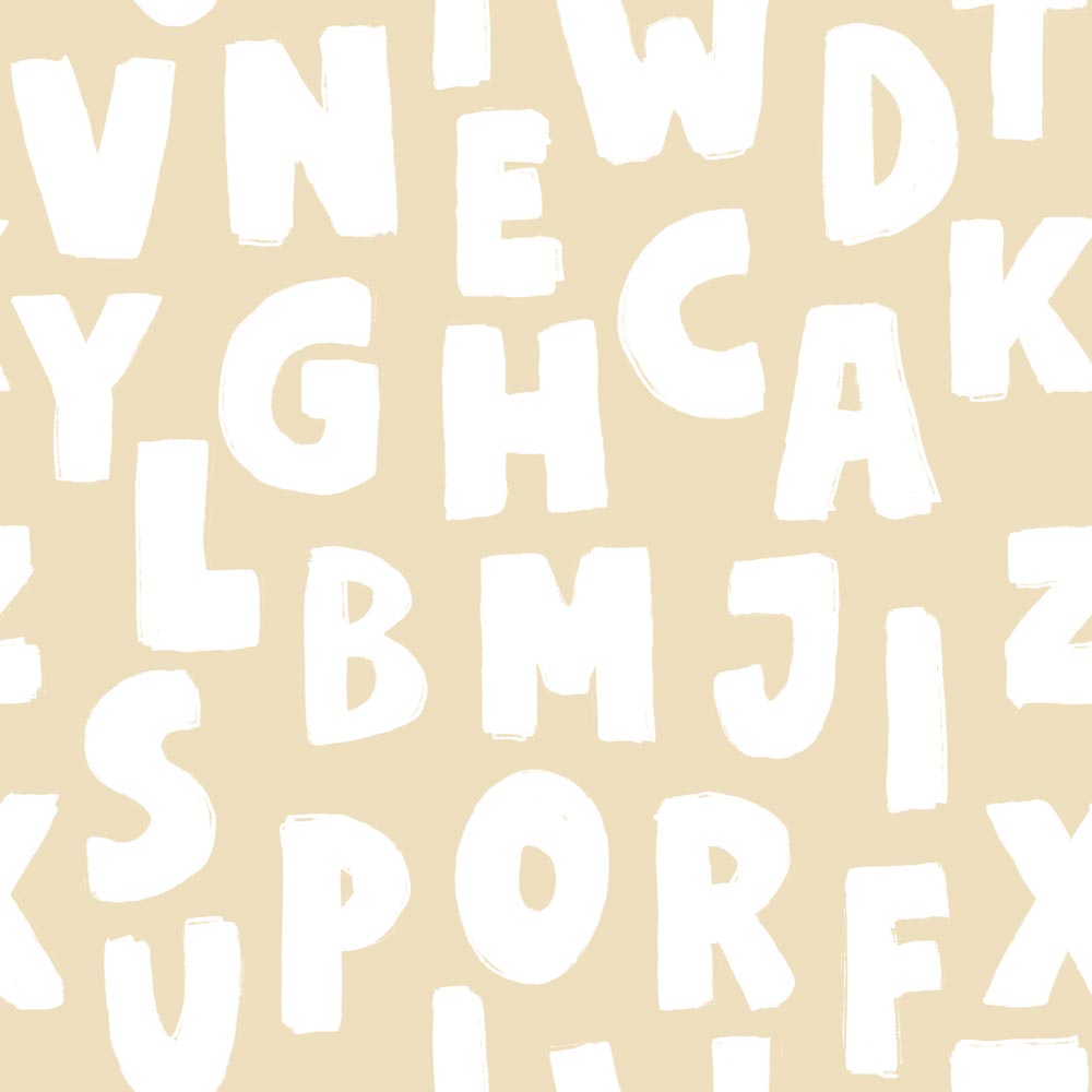 Tapeta edukacyjna literki Letters Beige