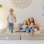 Sztruksowa sofa dziecięca premium beżowa