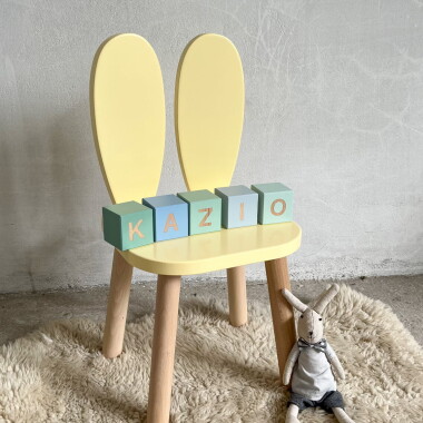 krzeselko krolik drewno bukowe- żółte