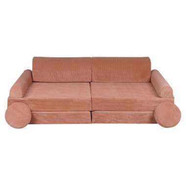 Sztruksowa sofa dziecięca premium ceglana