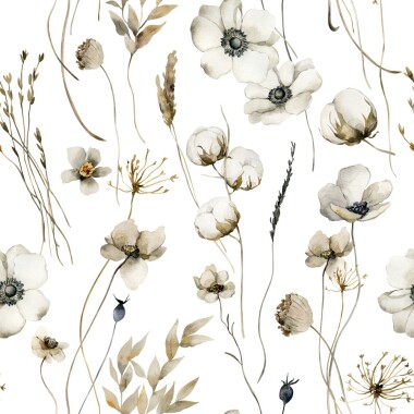 Tapeta w kwiaty bawełny