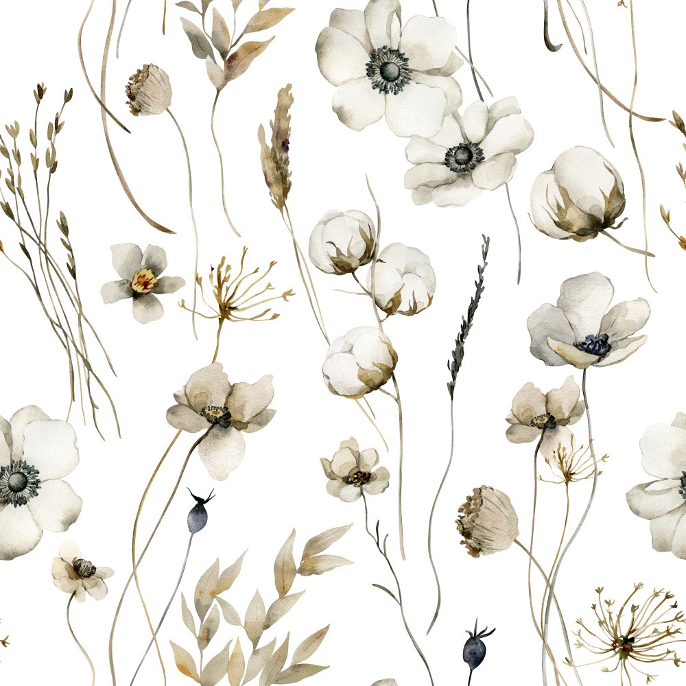 Tapeta w kwiaty bawełny