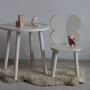 Okrągły drewniany stolik dla dzieci wykonany z drewna+ krzesełko z oparciem w kształcie motylka