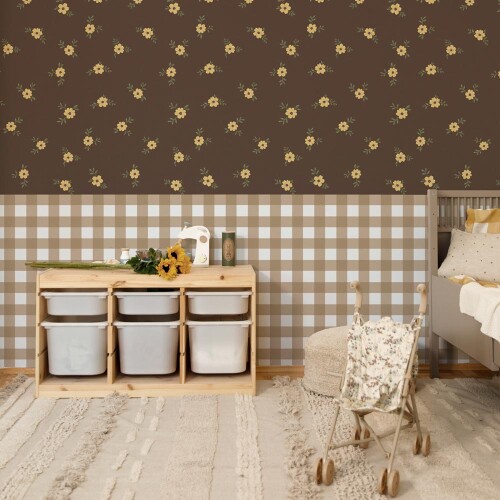 Rustic Garden Brown Tapeta