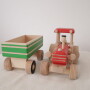 Drewniana zabawka dla dziecka- traktor ręcznie malowany