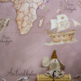 Mural Mapa Świata Morska różowa