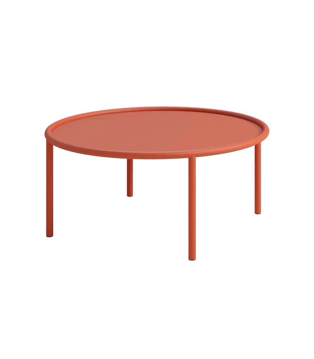 Minimalistyczny stolik kawowy o bardzo prostej formie. Rama mebla, nogi i blat płynnie się przenikają. Dostępny w dowolnym kolorze.