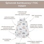 śpiworek niemowlęcy zapinany na ramionach, biały z nadrukami