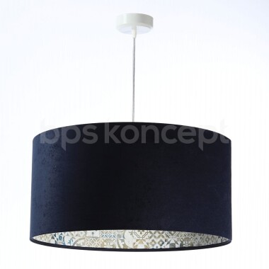 LAMPA WISZĄCA GRANATOWA WELUROWA Z MOZAIKOWYM WNĘTRZEM