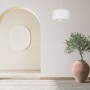 Okrągła jasna lampa do domu, w stylu Japandi