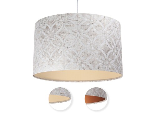 LAMPA WISZĄCA PORTLAND SOFER TAN  SZARY OKRĄGŁY ABAŻUR