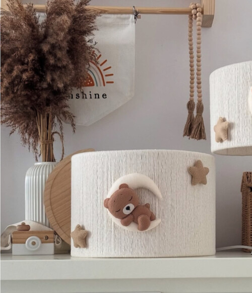 Lampa miś na księżycu