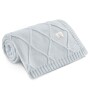 Koc 100% merino wool DIAMONDS błękitny