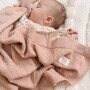 Koc 100% merino wool STARS jasny brudny róż