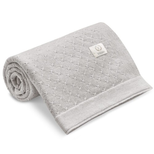 Koc 100% merino wool STARS krem melanż
