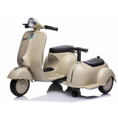 Skuter Vespa elektryczny dla dziecka trójkołowy beżowy