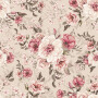 Tapeta White and Pink Flowers kremowa